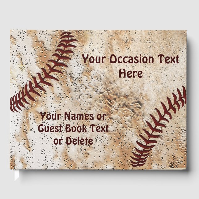 Livro de Visitas Personalizado de Beisebol Único (Frente)