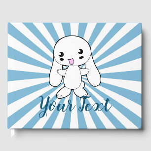Livro De Visitas Personalizado de Hug do Coelhinho Kawaii
