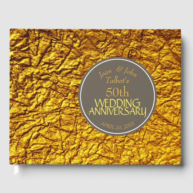 Livro de Visitas Personalizado para Bodas de Ouro  (Frente)