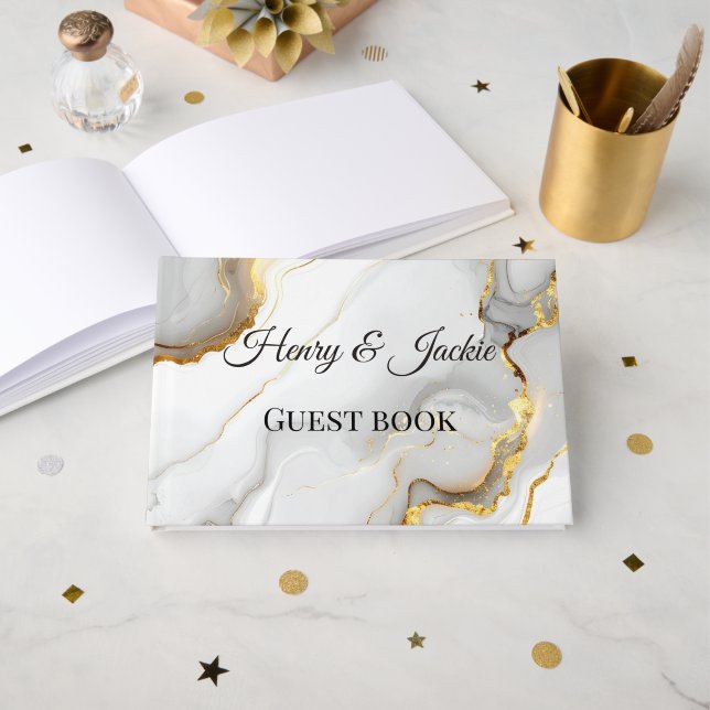 Livro De Visitas Personalized Wedding Guest Book (Frente aberta)