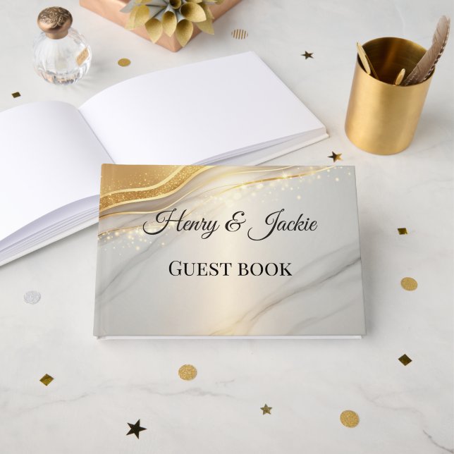 Livro De Visitas Personalized Wedding Guest Book (Frente aberta)