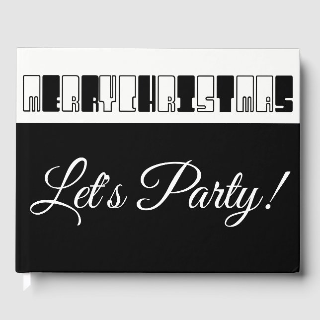 Livro De Visitas Piano de Natal - Típica Preta e Branca (Frente)