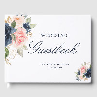 Pincel rosa elegante e guia de casamento floral de