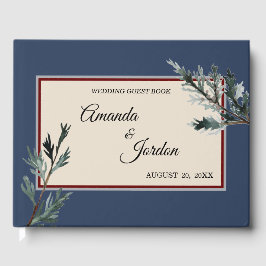 Livro De Visitas Pine Blue Casamento no inverno Guest Book