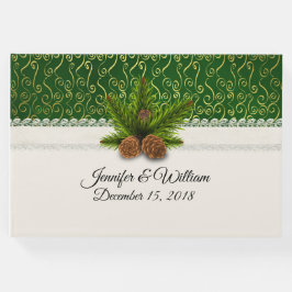 Livro De Visitas Pine Cones Casamento no inverno Guest Book