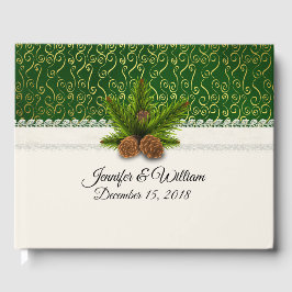 Livro De Visitas Pine Cones Casamento no inverno Guest Book