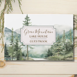 Livro De Visitas Pine Forest Lake Landscape House Guestbook Cabine