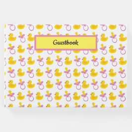 LIVRO DE VISITAS PINK AMARELO DE GAROTA BRANCA E PEDAÇOS