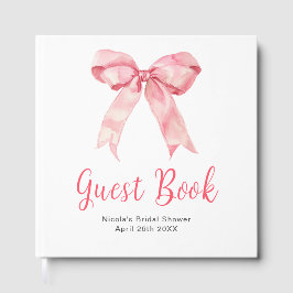 Livro De Visitas Pink Coquette Bow Bridal Shower Guest Book