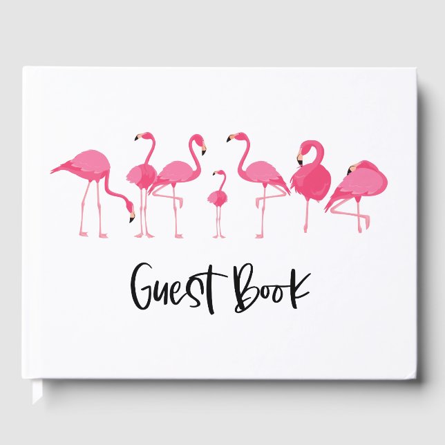 Livro De Visitas Pink Flamingo Vacing Rental Guest Book (Frente)