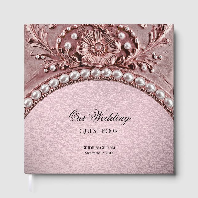 Livro De Visitas Pink Flower Guest Book (Frente)