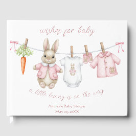 Livro De Visitas Pink Peter the Rabbit Clothesline Baby Shower