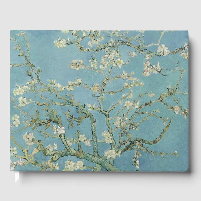 Livro De Visitas Pintura de Almond Blossoms por Van Gogh (Frente)