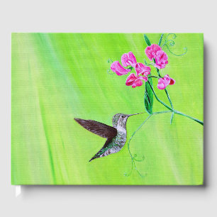 Livro De Visitas Pintura de aves e ervilhas doces