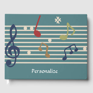 Livro De Visitas Planilha de Notas Musicais Personalizadas