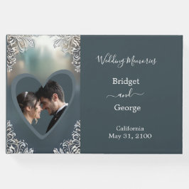 Livro De Visitas poeira azul deco ornamentado quadro