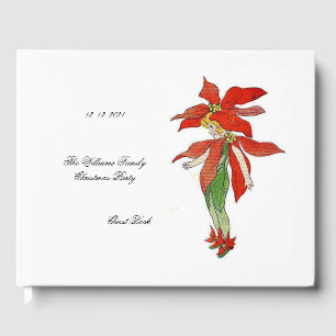 Livro De Visitas Poinsettia Feliz Festa de Natal Garota Flor