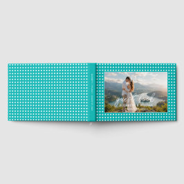Livro De Visitas Pontos Brancos em Azul Turquesa – Casamento Person