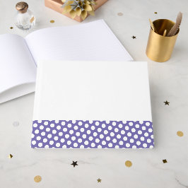 Livro De Visitas Pontos Polka Azul Margem Divertida Em Fundo Branco