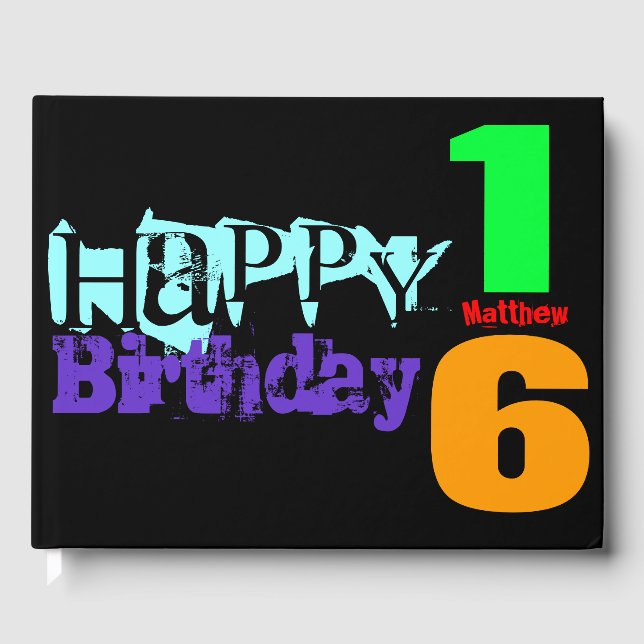 Livro De Visitas Pop de aniversário personalizado HCGB 16 (Frente)