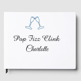 Livro De Visitas Pop fizz clink blue champagne bottle new year