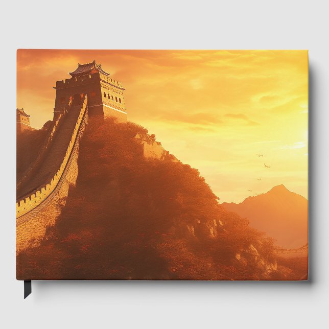 Livro De Visitas Pôr do sol na Grande Muralha da China – Majestoso (Frente)