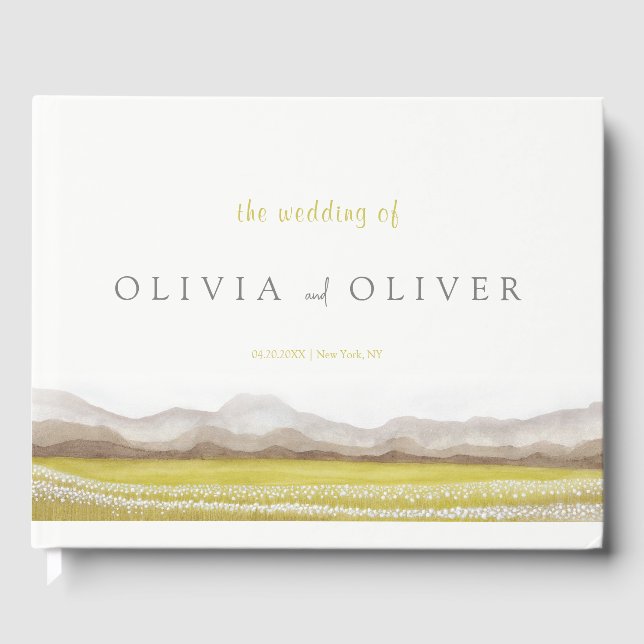 Livro De Visitas Pradarias no Bloom Weding Guest Book (Frente)