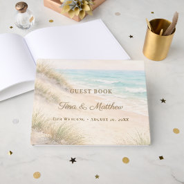 Livro De Visitas Praia de casamento costeira