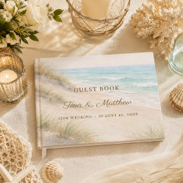 Livro De Visitas Praia de casamento costeira