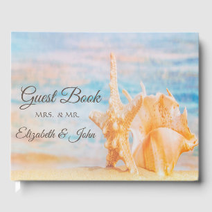 Livro De Visitas Praia, Estrela-do-mar, Concha de Molusco Casament