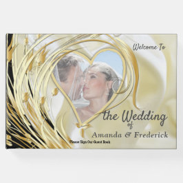 Livro De Visitas Prata Negra e Dourada-Satin, Texturas de cobre/lat