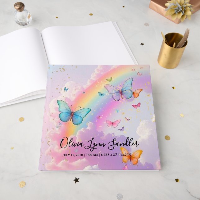 Livro De Visitas Presente de Celebração Pastel para Casamentos & Be (Frente aberta)