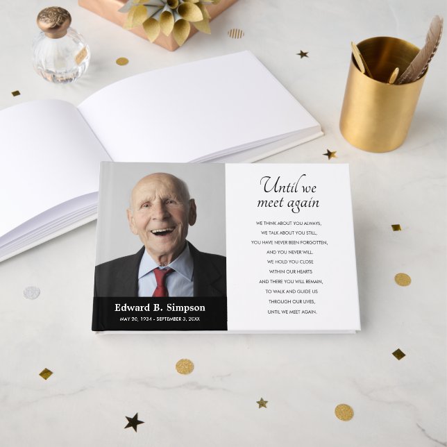 Livro De Visitas Preto até nos encontrarmos de novo Foto Memorial (Frente aberta)