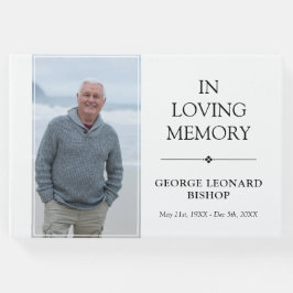 Livro De Visitas Preto E Branco Minimalista Na Foto Da Memória De A