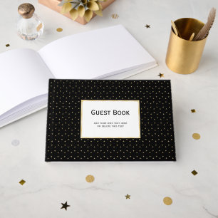 Livro De Visitas Preto e Dourado Adicionar seu próprio texto