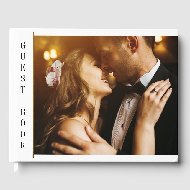 Livro De Visitas Preto e Dourado | Casamento de Fotografias Persona (Frente)