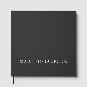 Livro De Visitas Preto Fosco Profissional Simples Moderno Elegante