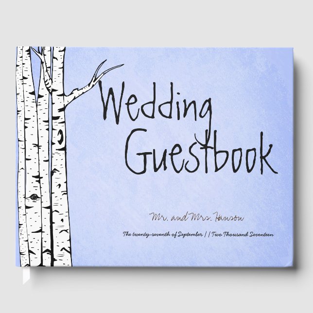Livro De Visitas Primavera Whimsic Birch Tree Guest Book (Frente)