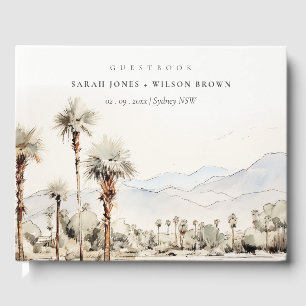 Livro De Visitas Primaveras Chic Palm Casamento de Paisagem na Cali