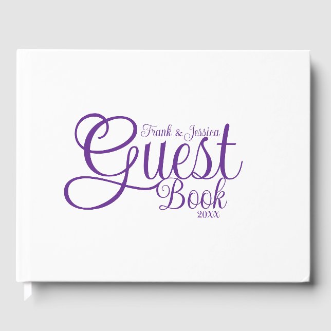 Livro De Visitas Primeiro Nome: Caligrafia Branca Elegante Moderna  (Frente)