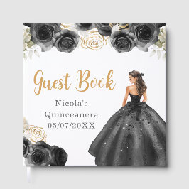 Livro De Visitas Princess in Black Dress Quinceanera Guest Book