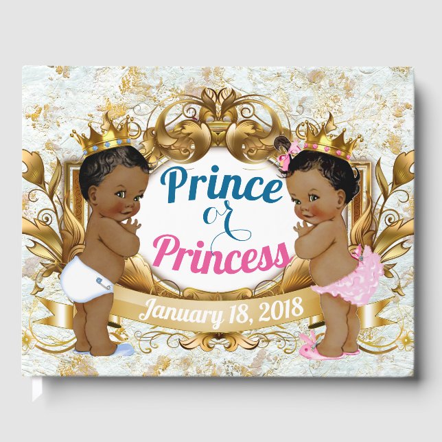Livro De Visitas Príncipe Africano ou Princesa Gênero Revelar Guest (Frente)