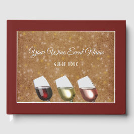 Livro De Visitas Provando de vinho com óculos de vinho, ouro estrel