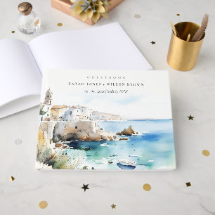 Livro De Visitas Puglia, Itália Paisagem em Aquarela Casamento