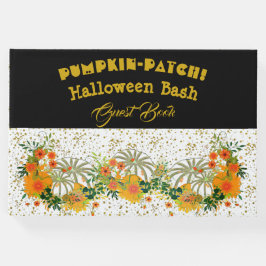 Livro De Visitas Pumpkin Branco Patch Halloween Bash Floral Greener