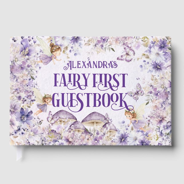 Livro De Visitas Purple Floral Fairy First (Frente)