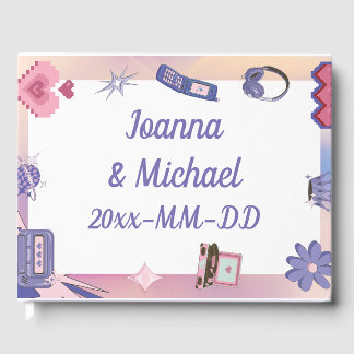 Livro De Visitas Púrpura rosa Y2K 2000s Retro Tech Geek Love Weddin