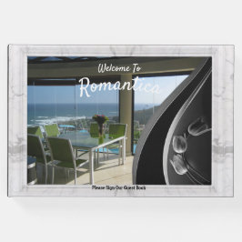 Livro De Visitas Quadro de Fotografias de Marble Branco