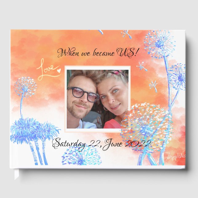 Livro De Visitas Quando nos tornamos nós, Dandelion e nuvens de aqu (Frente)