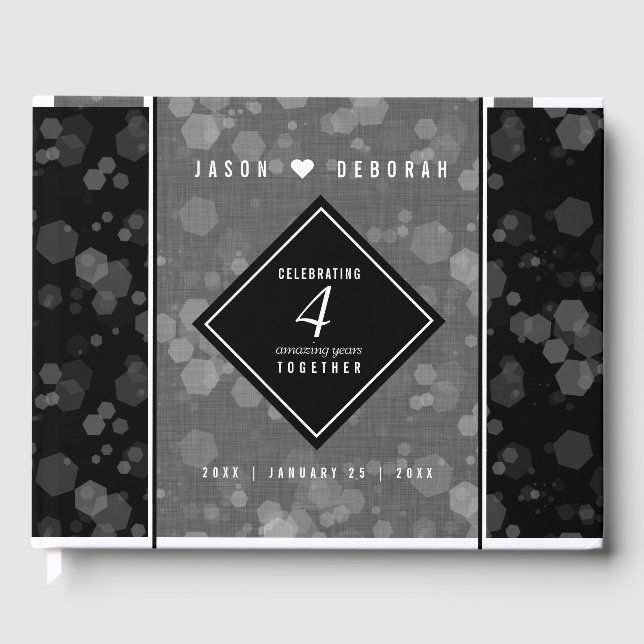 Livro De Visitas Quarto aniversário do casamento de Linen (Frente)